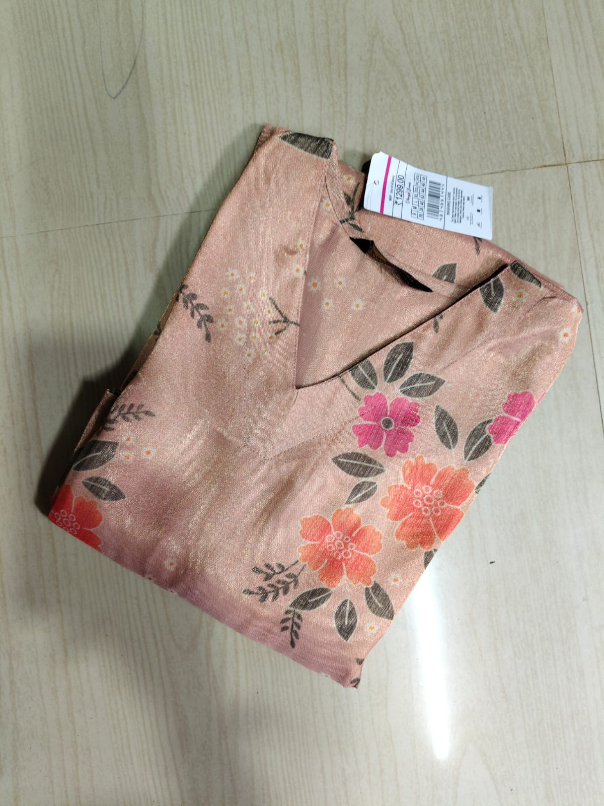 Floral Tissue Kurti - FTK38