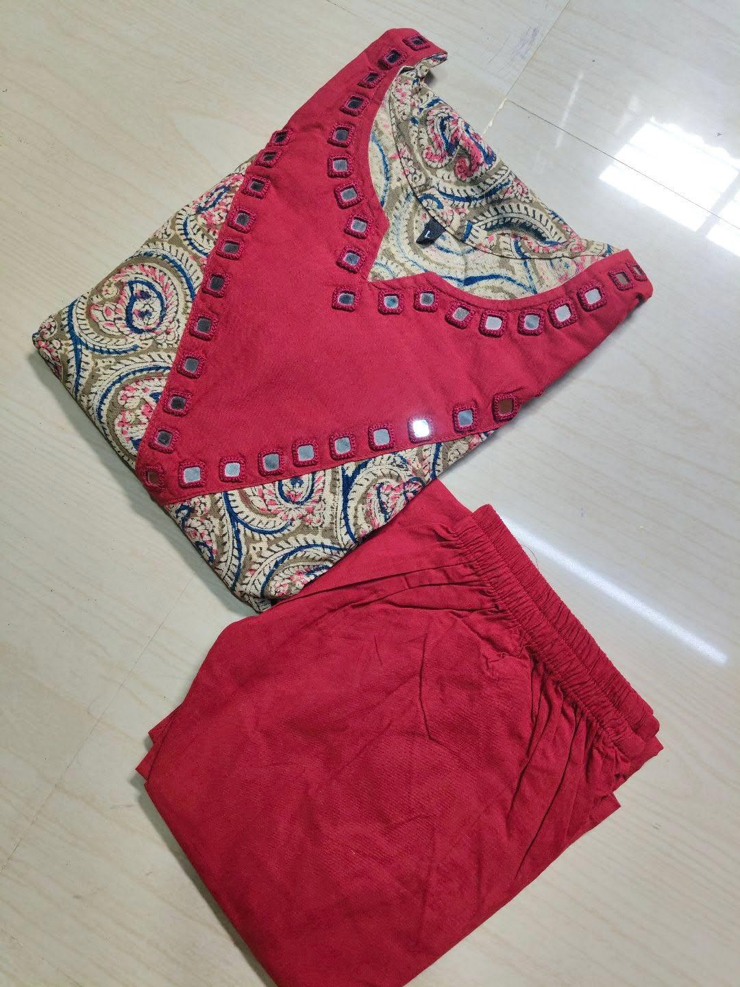 Kalamkari Kurti With Phant  PKA39
