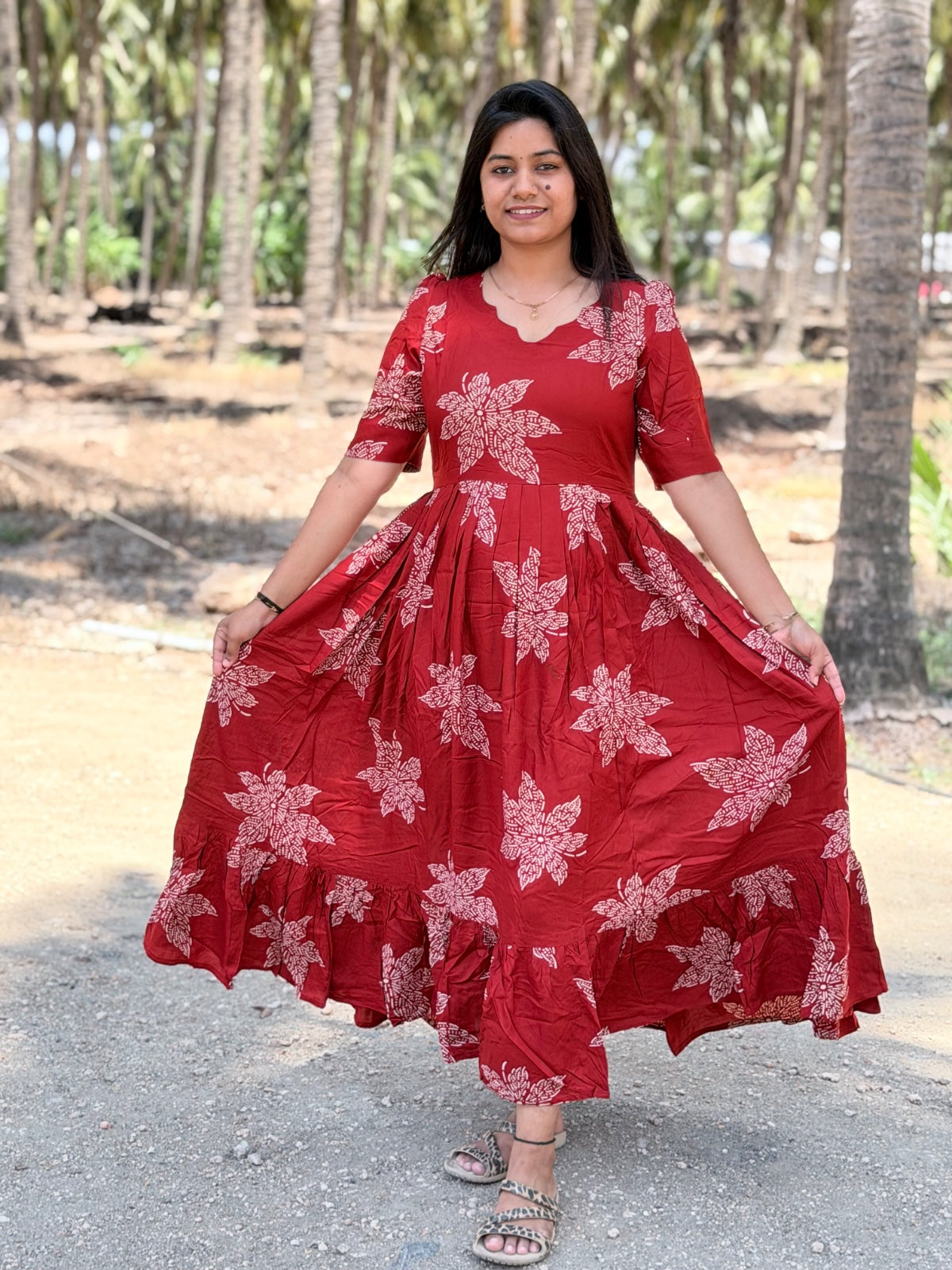 Premium Rayon Floral Frock RF03