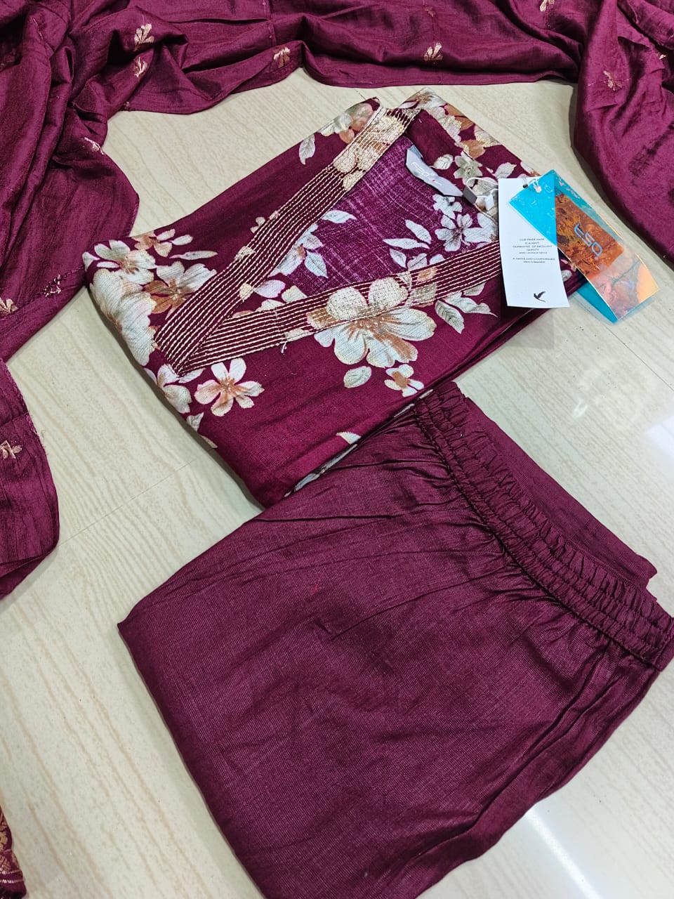 Kurti with Pant and Linen Dupatta sets - KPL03