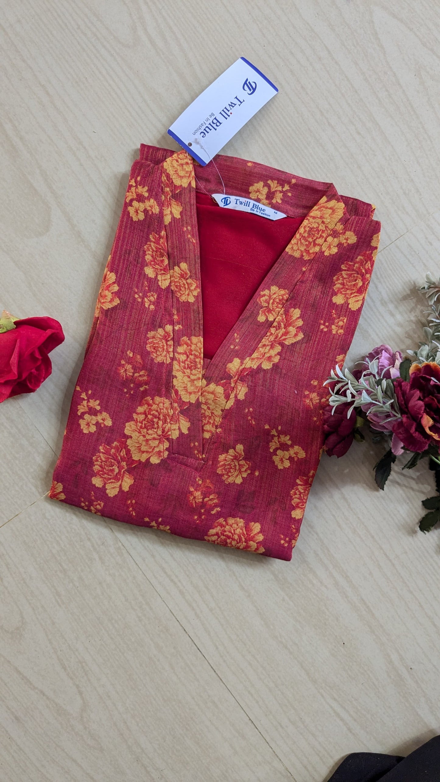 Floral Tissue Kurti - FTK03