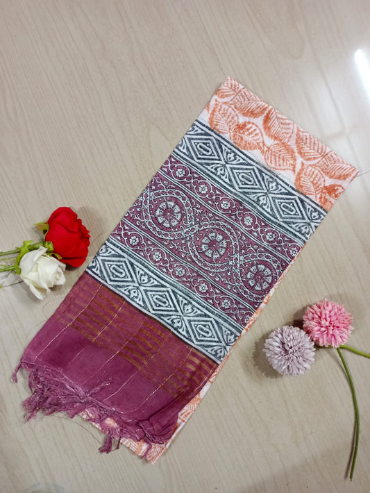 Cotton mixed Silk Dupatta - 03