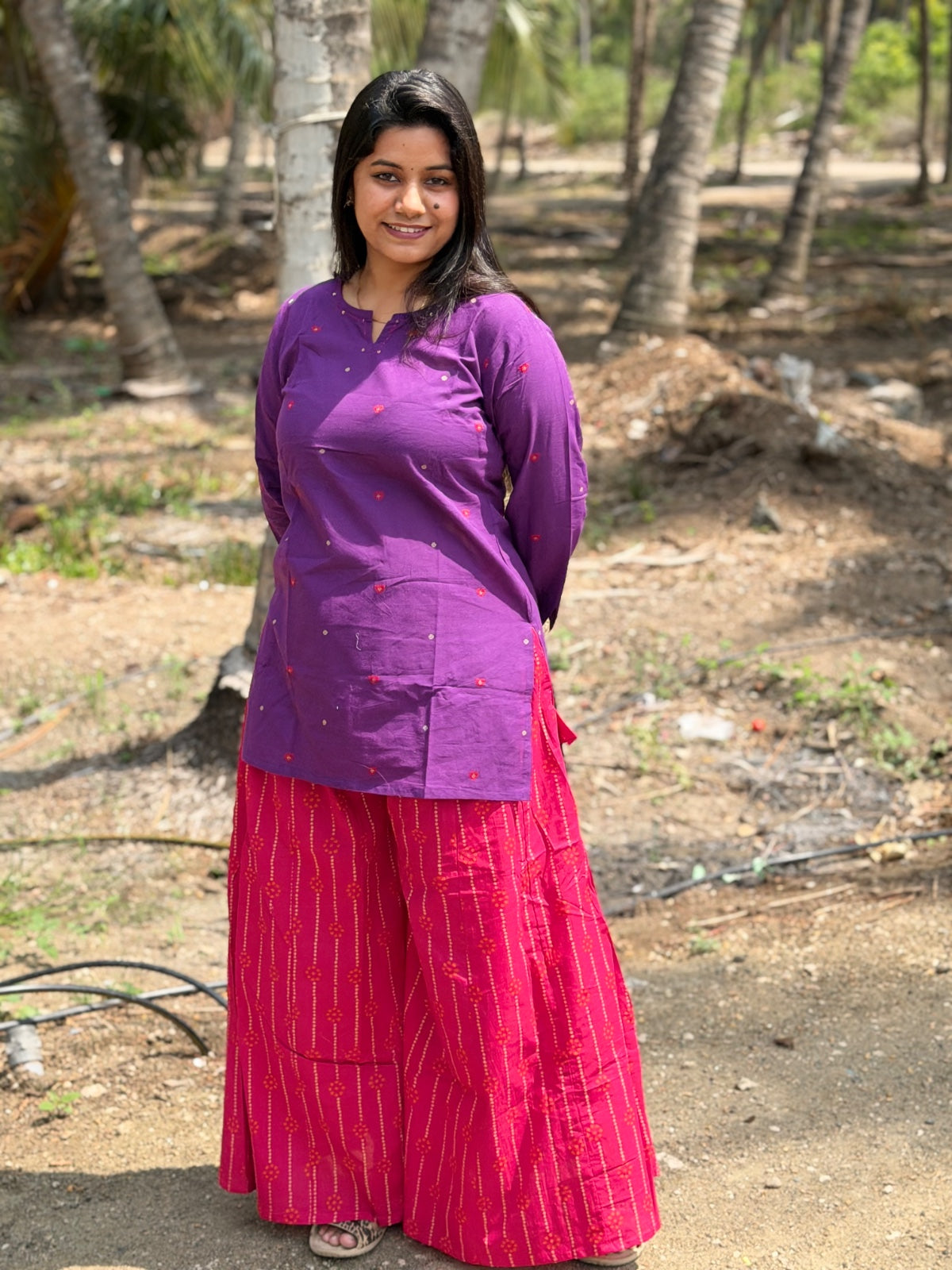Short Kurthi With Cotton Palazzo  SKP41