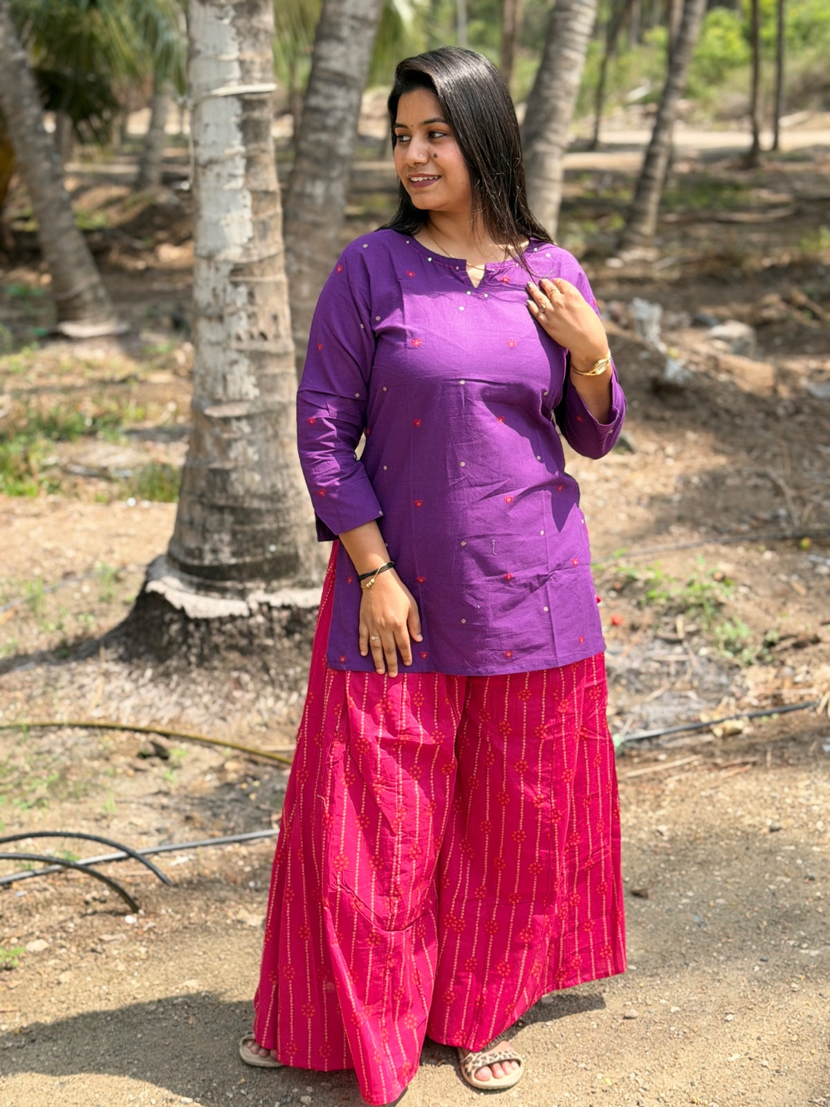 Short Kurthi With Cotton Palazzo  SKP41