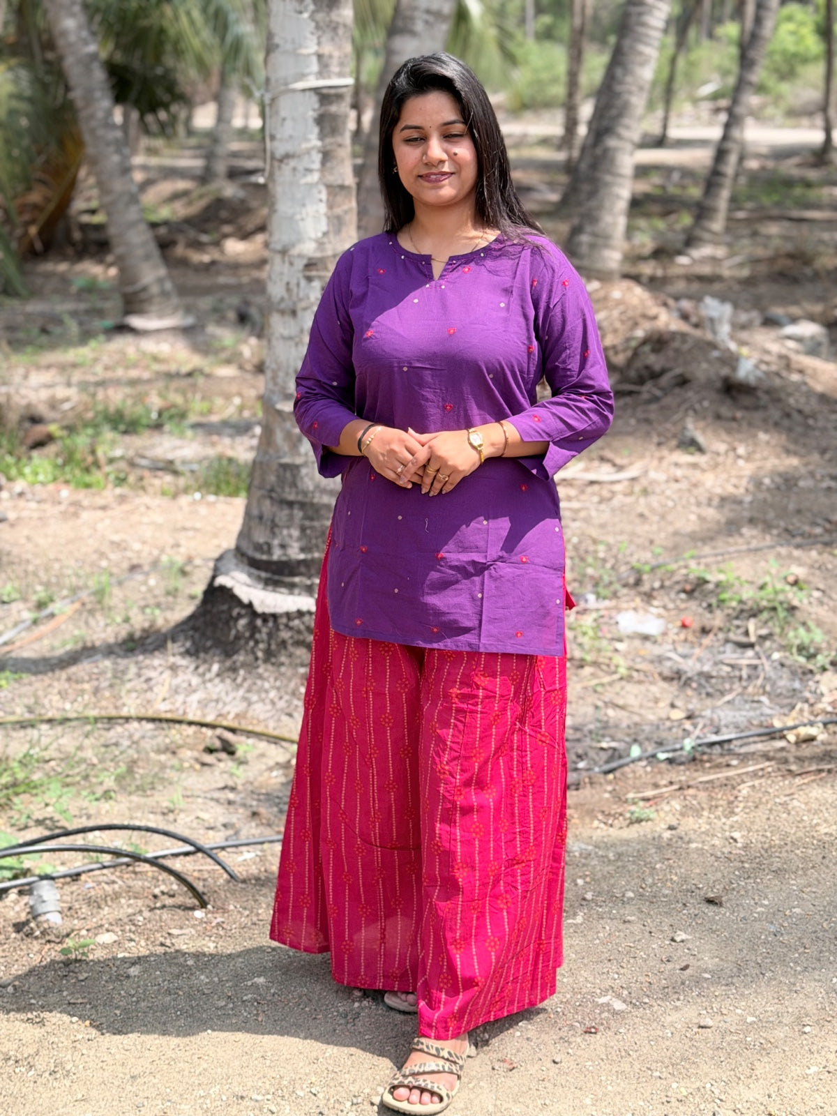 Short Kurthi With Cotton Palazzo  SKP41