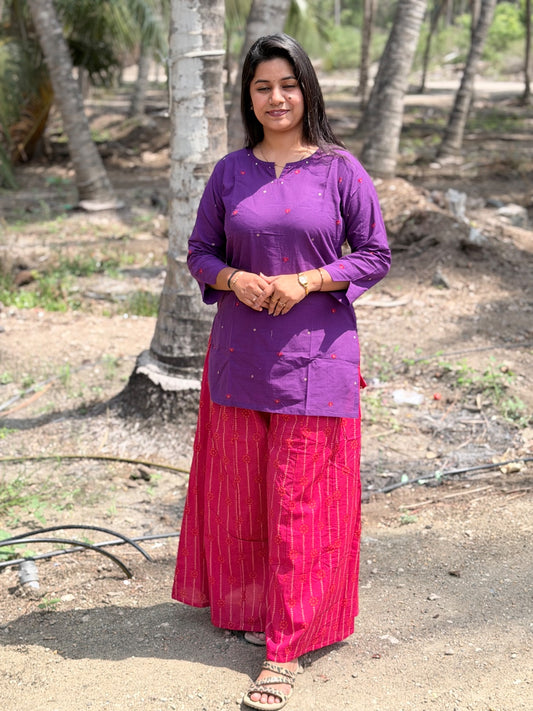 Short Kurthi With Cotton Palazzo  SKP41