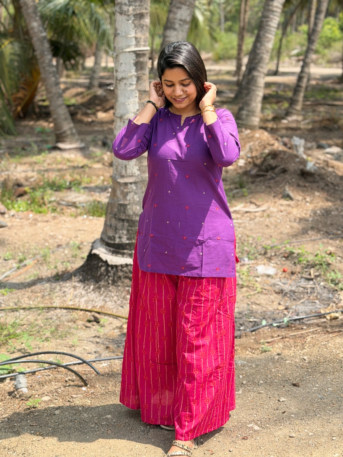 Short Kurthi With Cotton Palazzo  SKP41