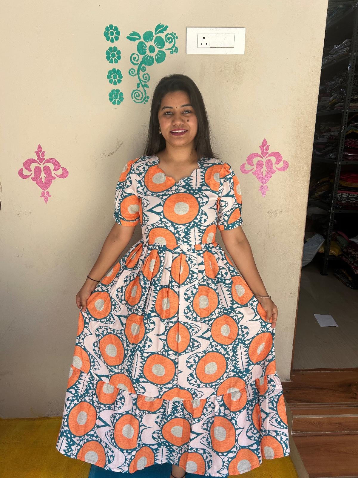 Cotton Floral Frock - CFF43