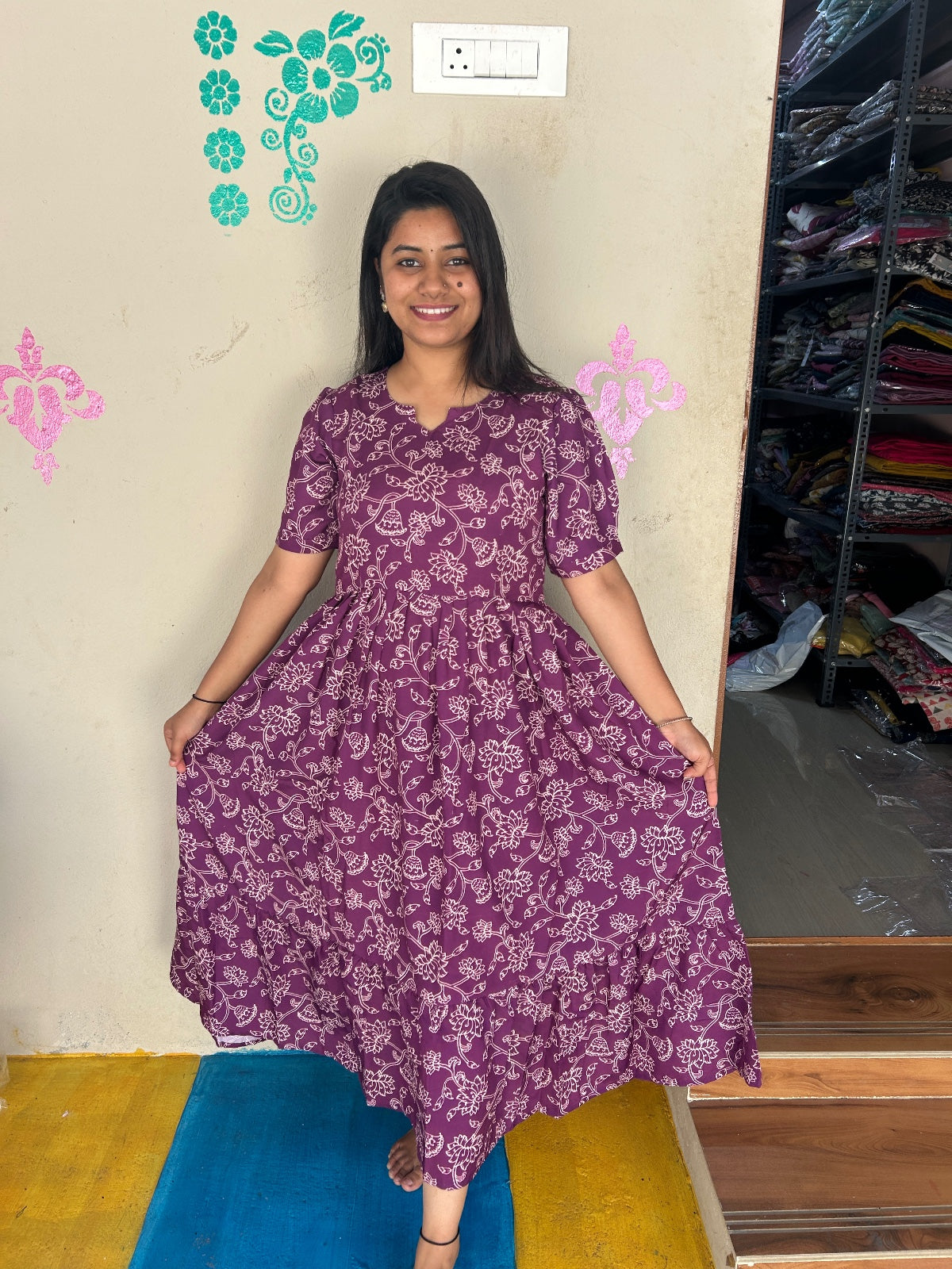 Cotton Floral Frock - CFF44