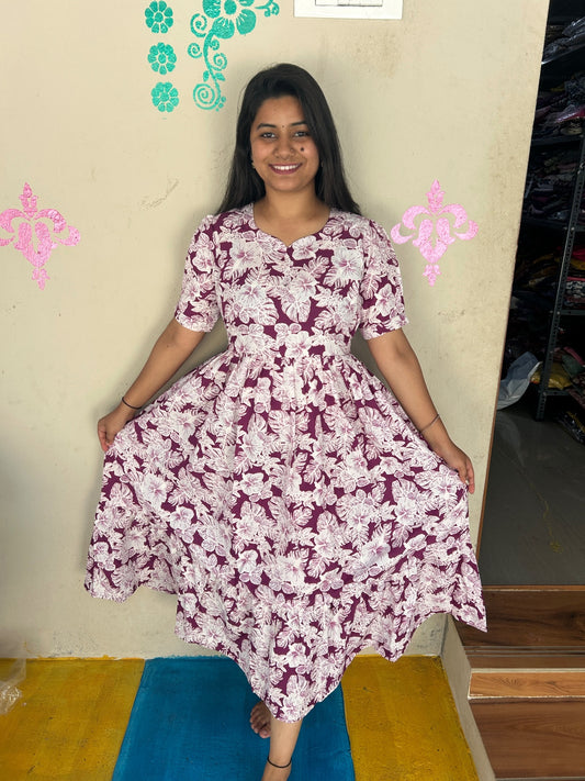 Cotton Floral Frock - CFF46