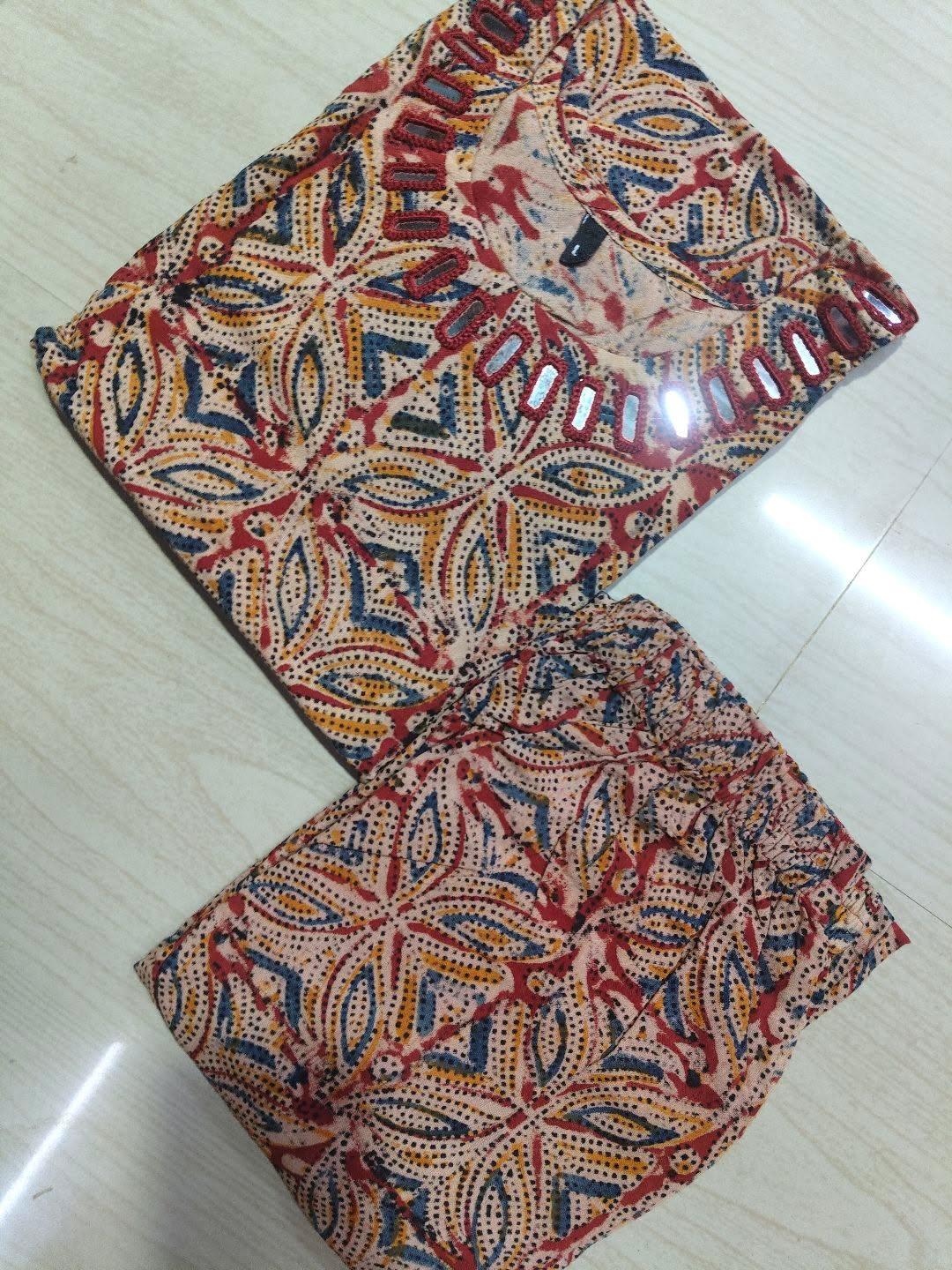 Kalamkari Kurti With Phant  PKA04