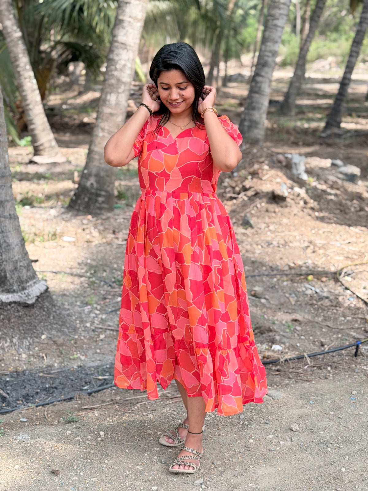 Georgette Floral Frock GFF52