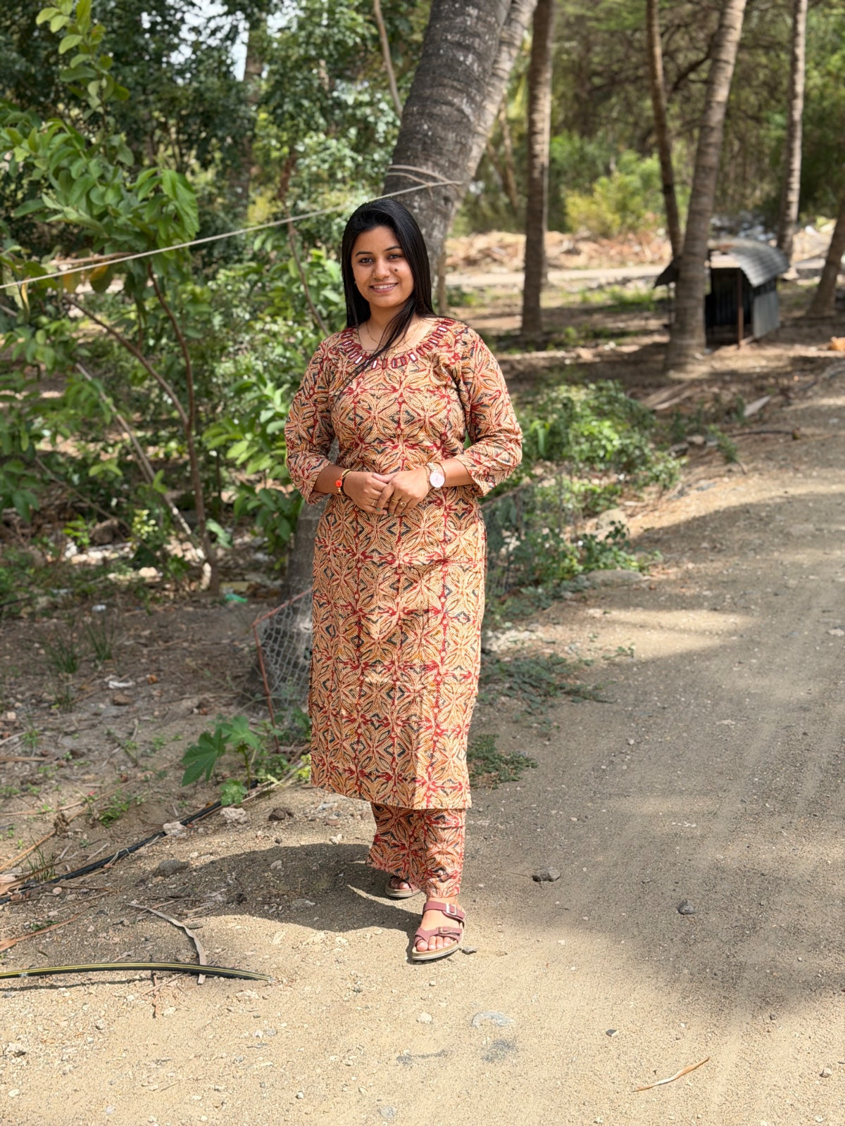 Kalamkari Kurti With Phant  PKA04