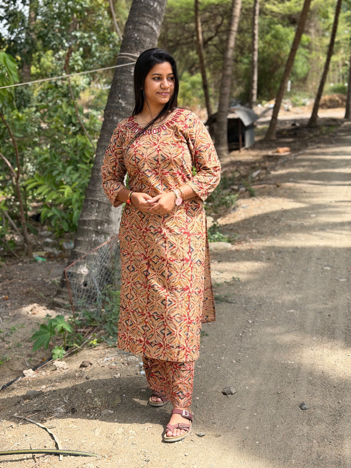 Kalamkari Kurti With Phant  PKA04