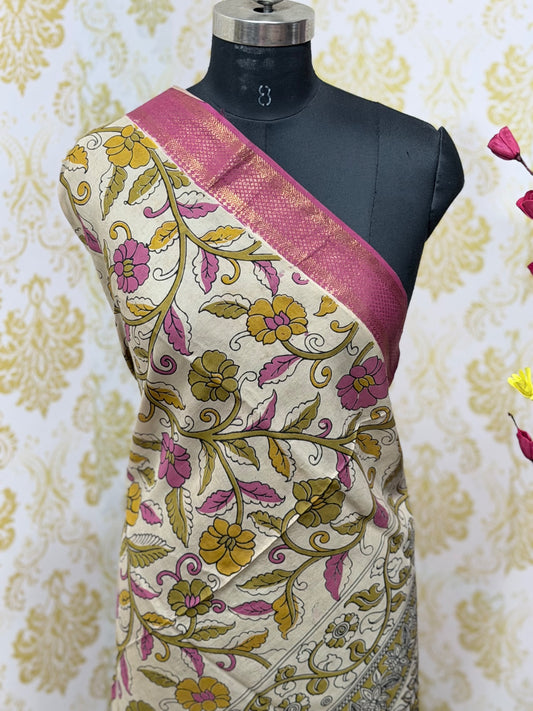 Kalamkari Zari Border Duppata KZD04