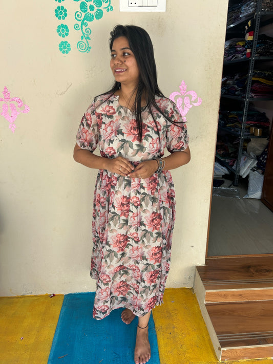 Georgette Floral Frock GFF04