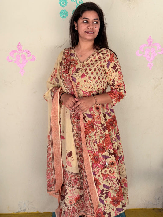 Cotton Floral Anarkali - CA52