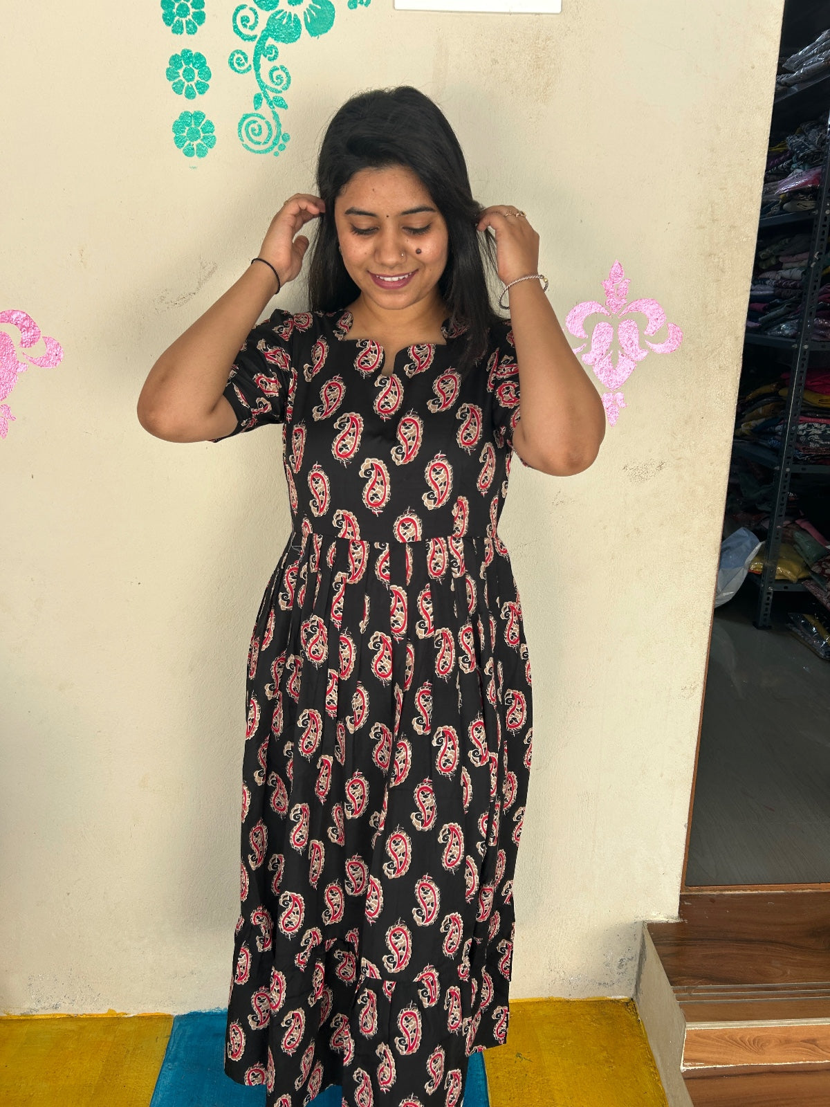 Cotton Floral Frock - CFF54