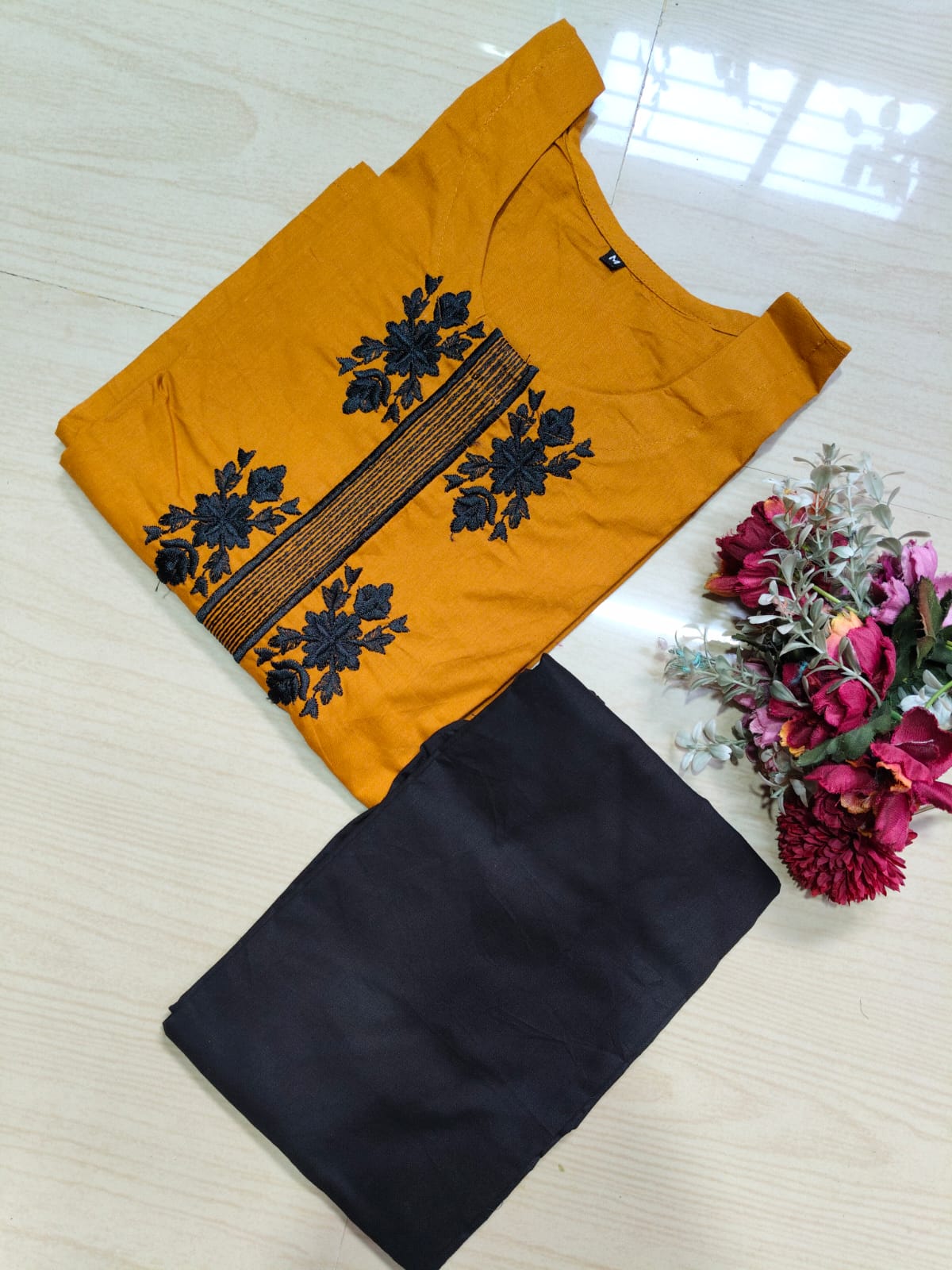 V neck Kurthi with Pant  ALN54