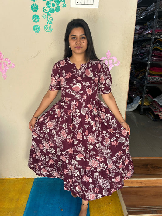 Cotton Floral Frock - CFF56