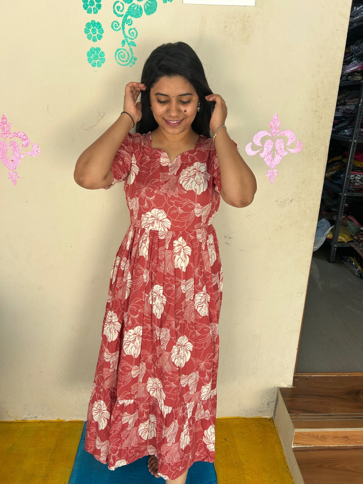 Cotton Floral Frock - CFF58