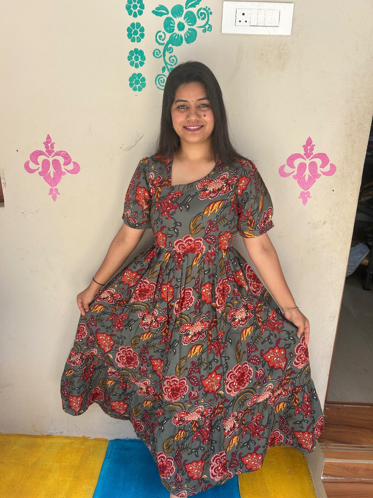 Cotton Floral Frock - CFF59