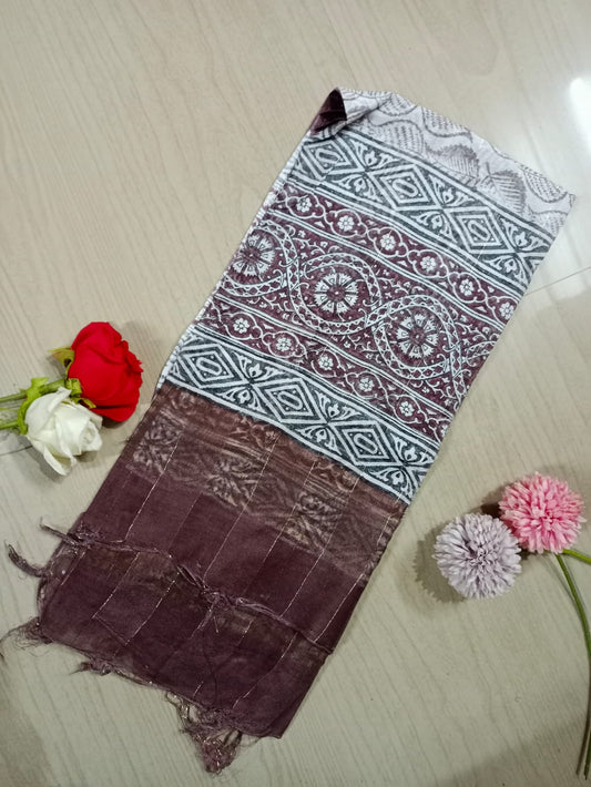 Cotton mixed Silk Dupatta - 05