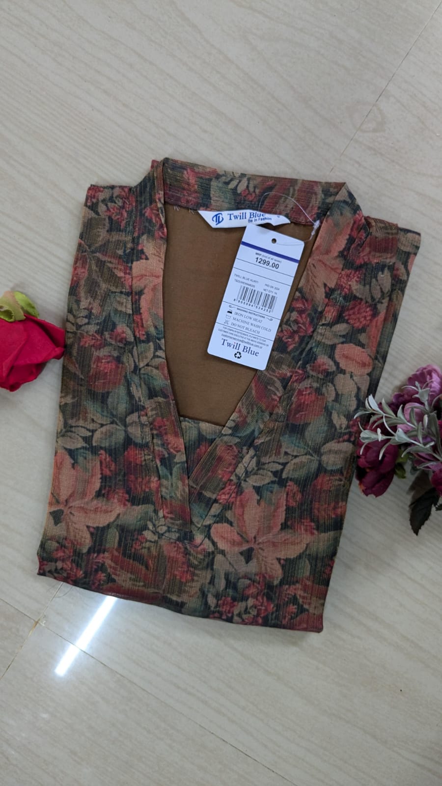 Floral Tissue Kurti - FTK05