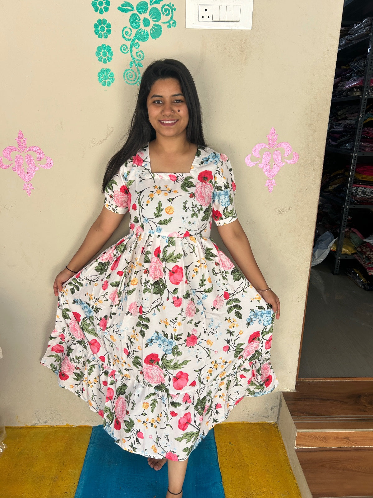 Cotton Floral Frock - CFF61