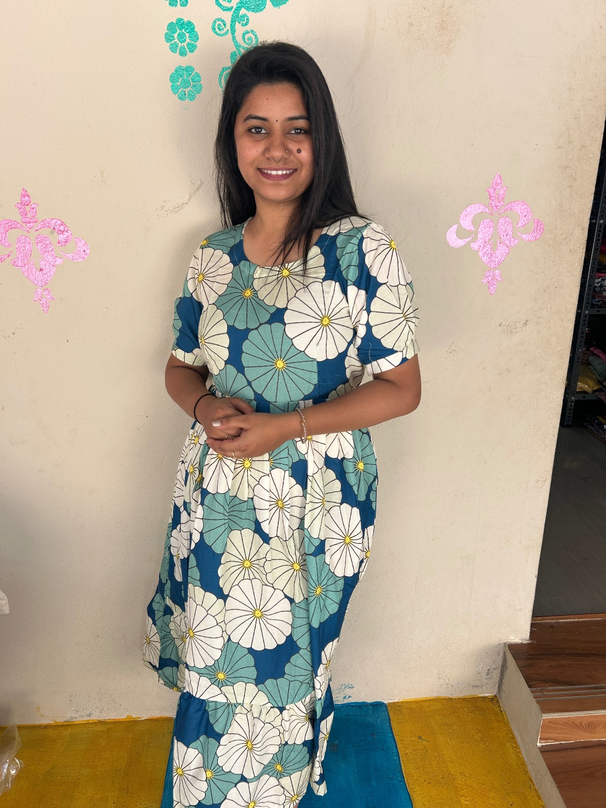 Cotton Floral Frock - CFF62