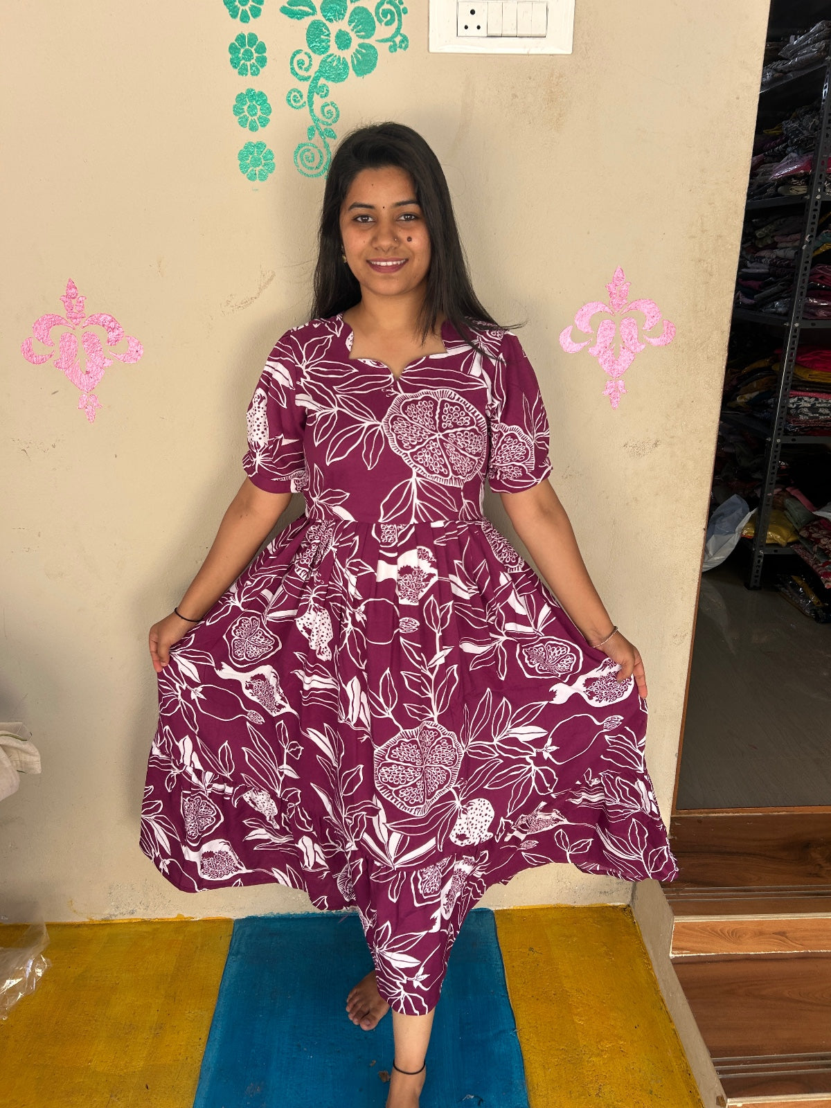 Cotton Floral Frock - CFF63