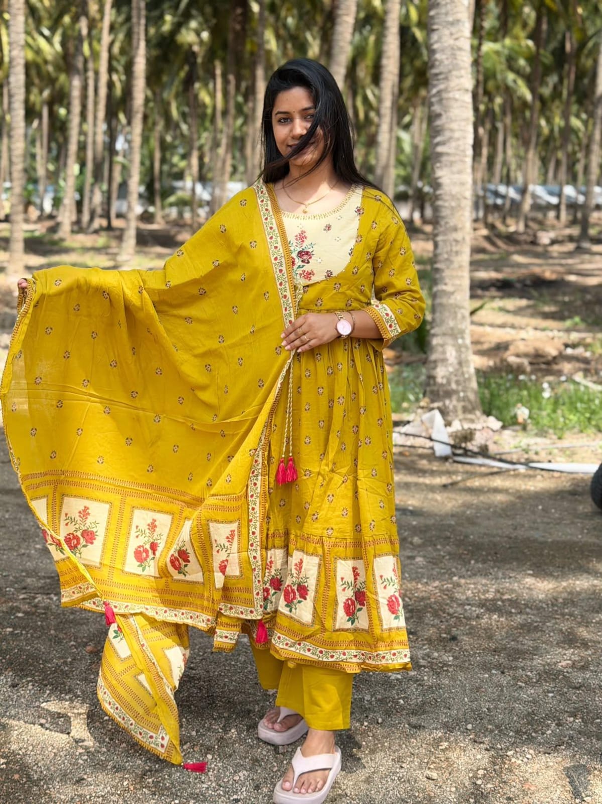 Cotton Floral Anarkali - CA63