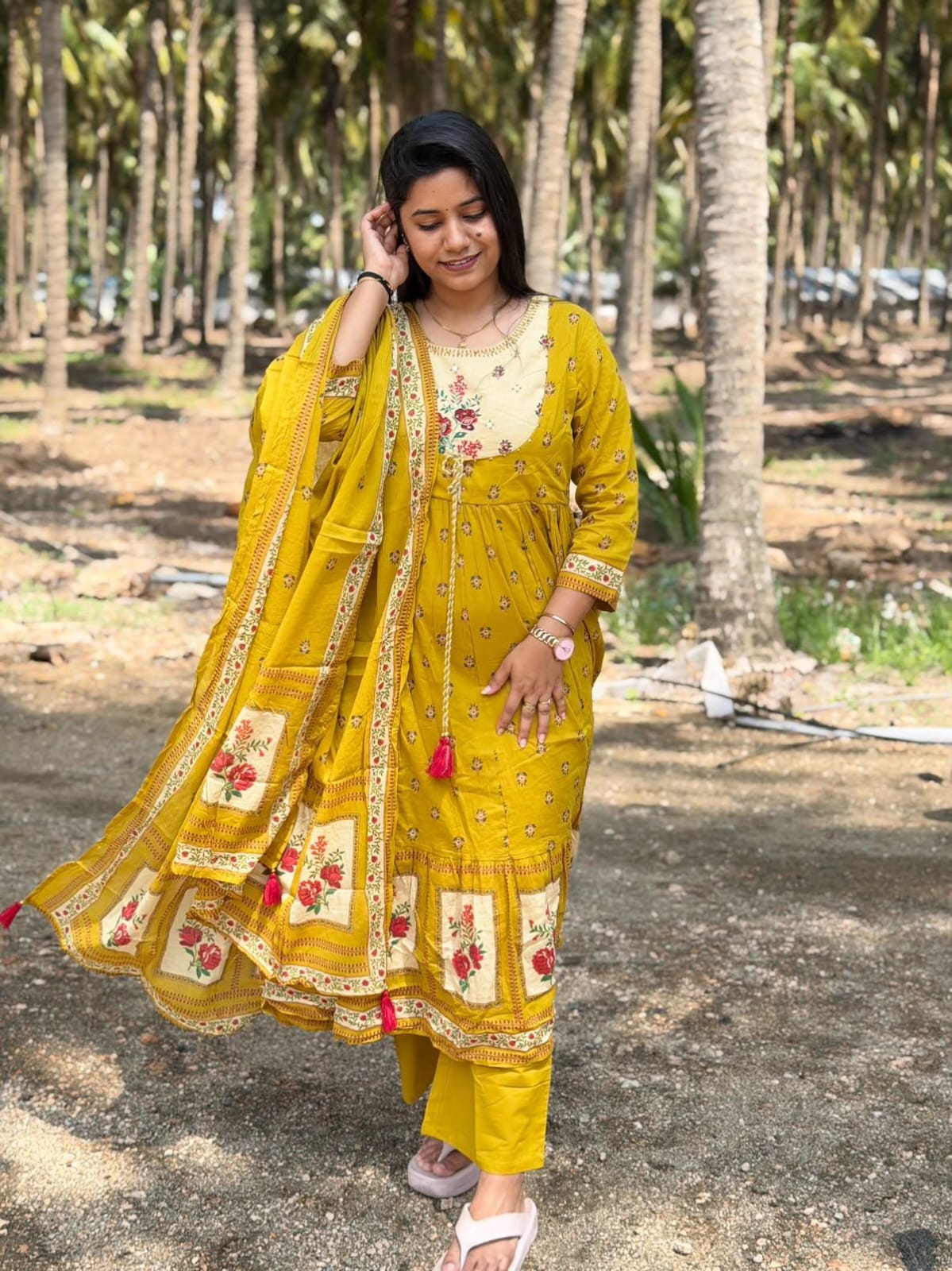 Cotton Floral Anarkali - CA63