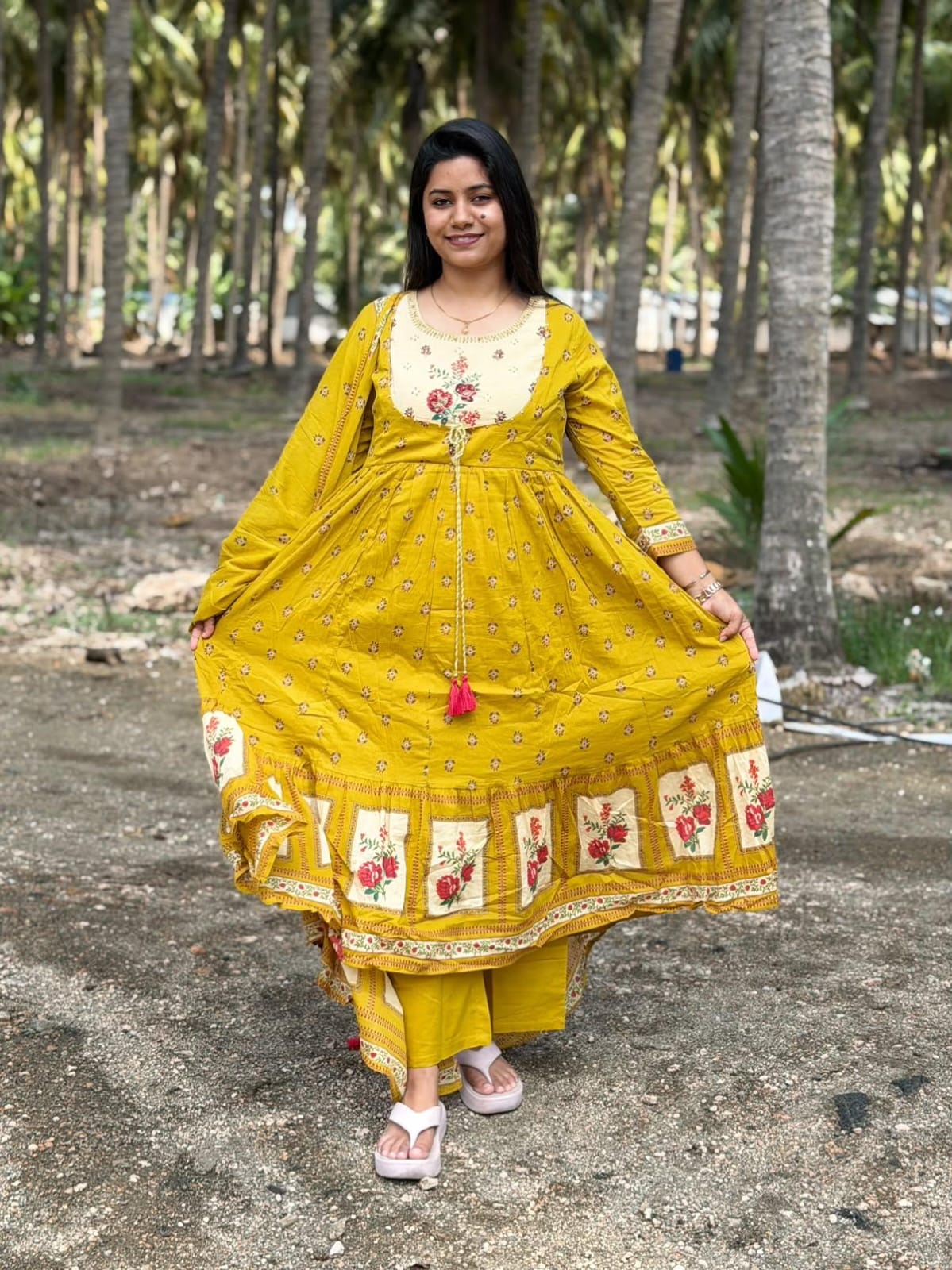 Cotton Floral Anarkali - CA63