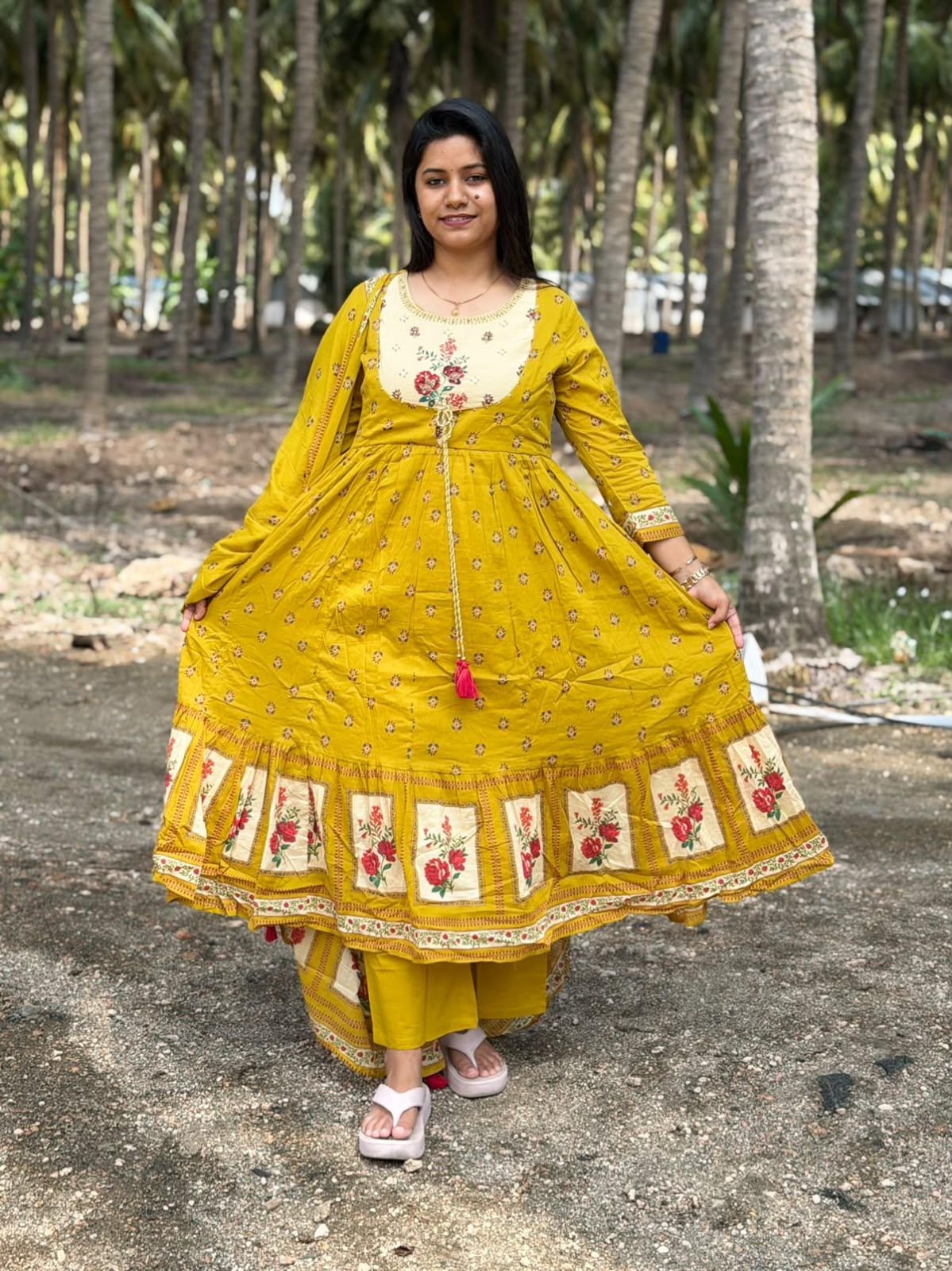 Cotton Floral Anarkali - CA63