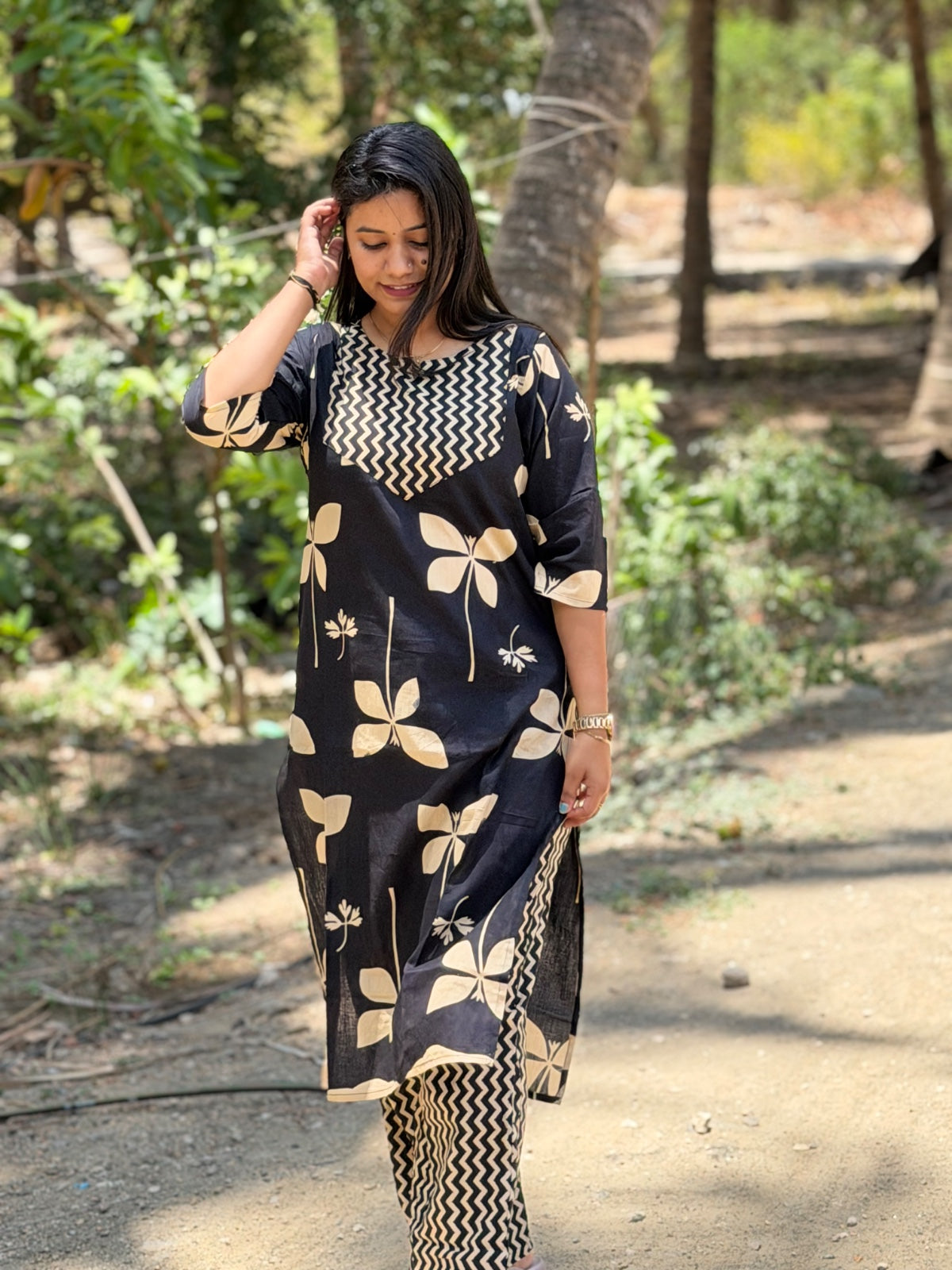 V neck Kurthi with Pant  ALN64