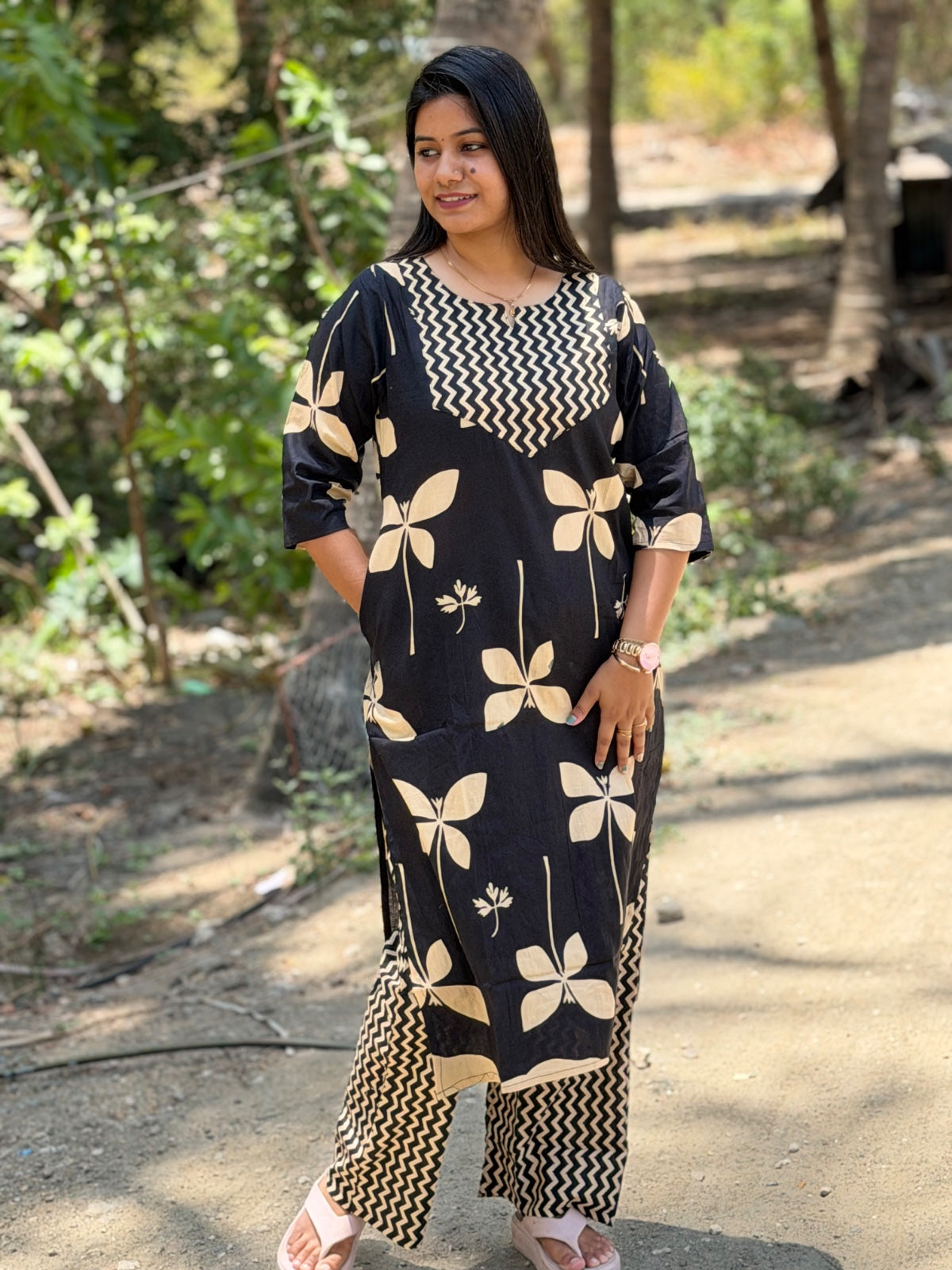 V neck Kurthi with Pant  ALN64