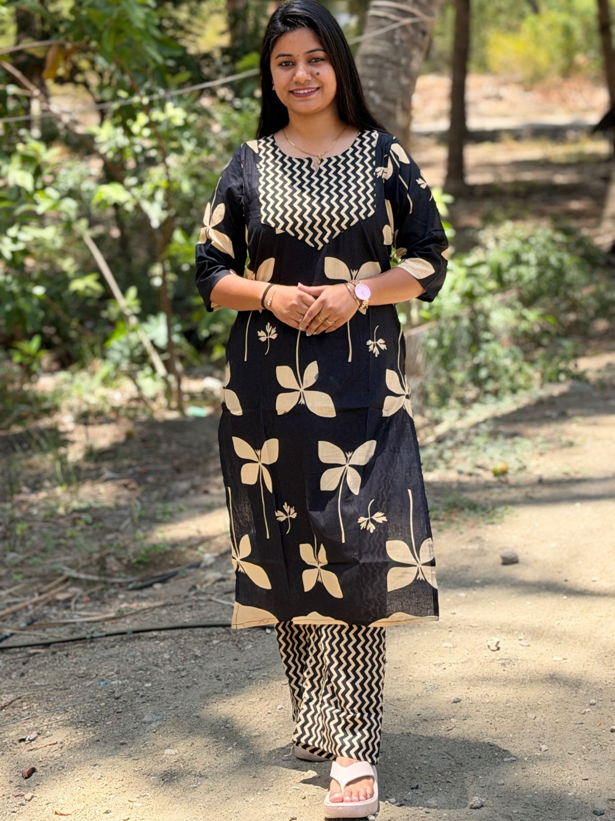 V neck Kurthi with Pant  ALN64