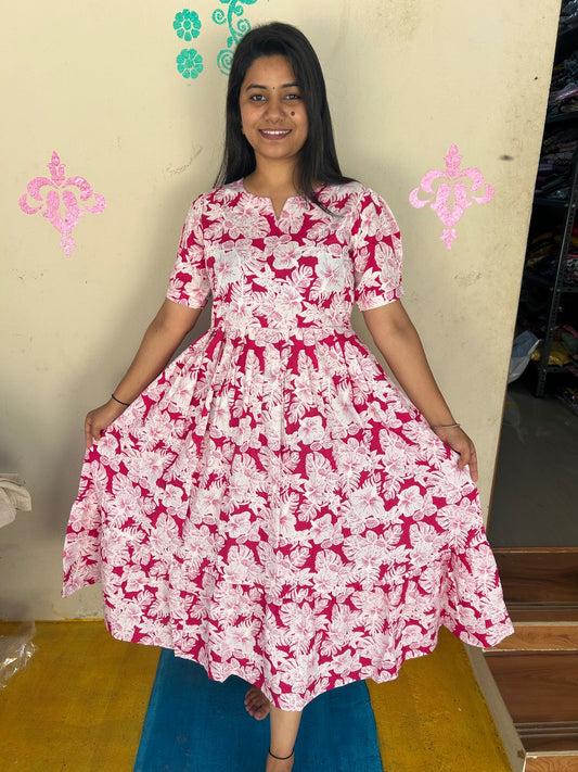 Cotton Floral Frock - CFF60