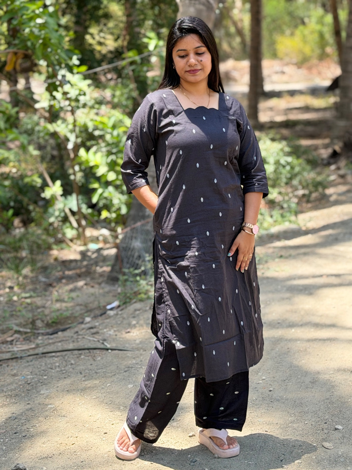 V neck Kurthi with Pant  ALN65