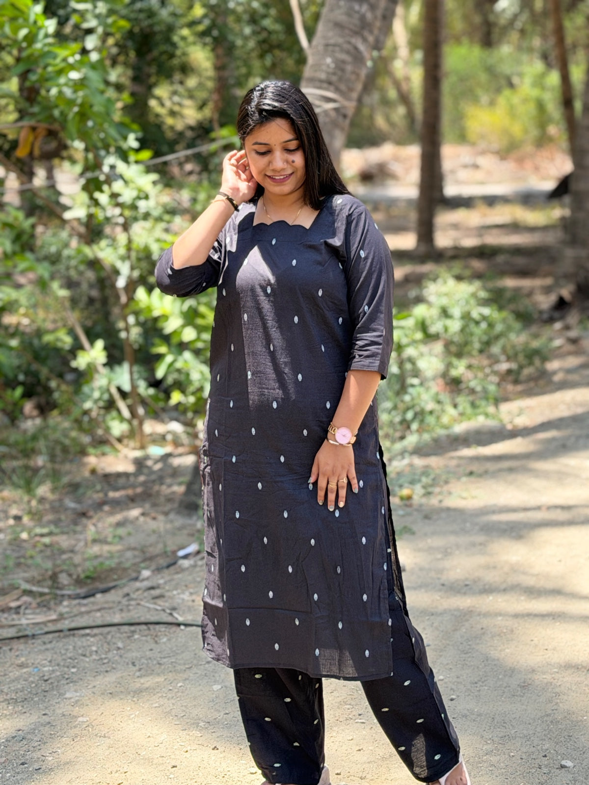 V neck Kurthi with Pant  ALN65