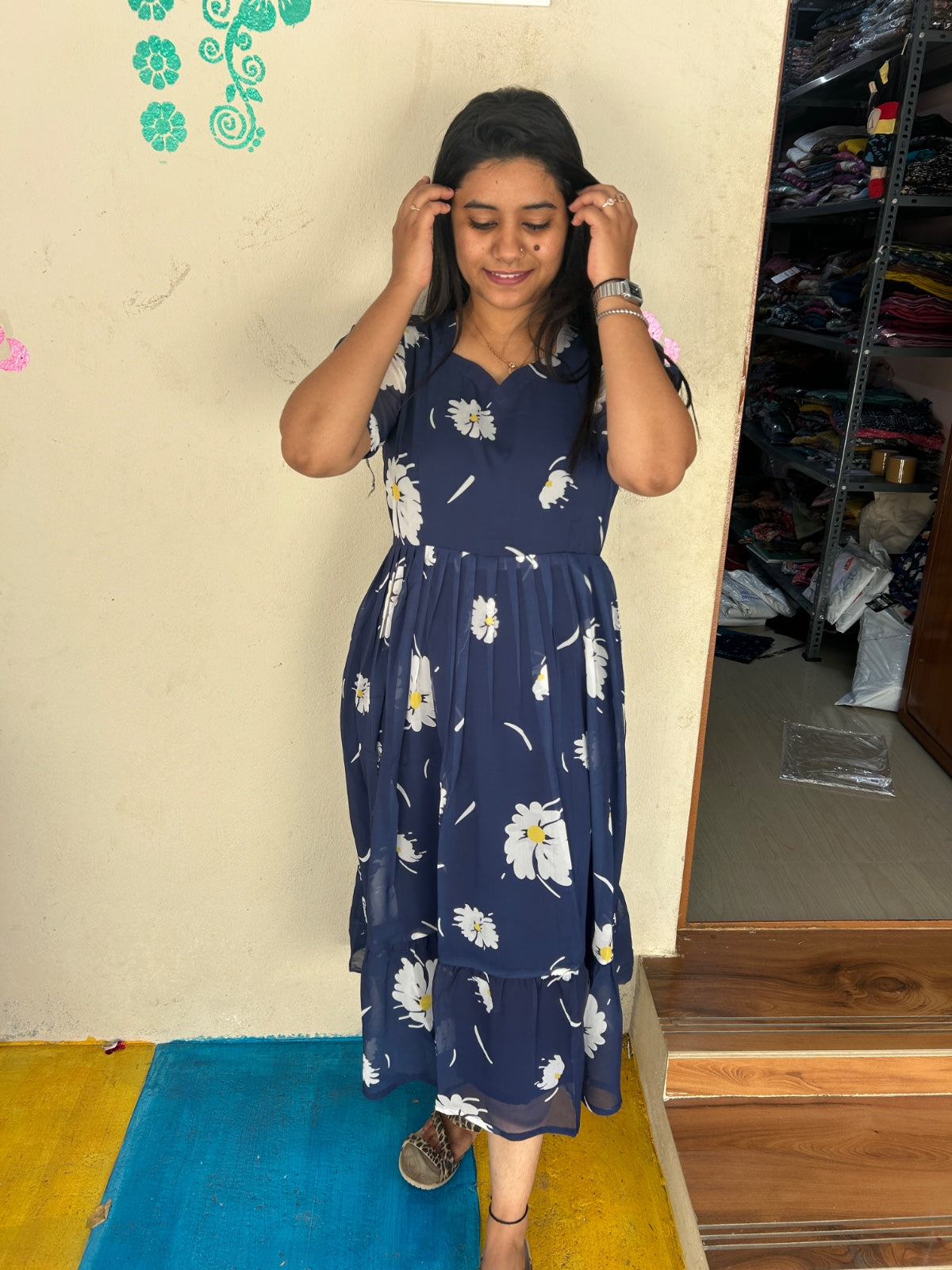 Georgette Floral Frock GFF06