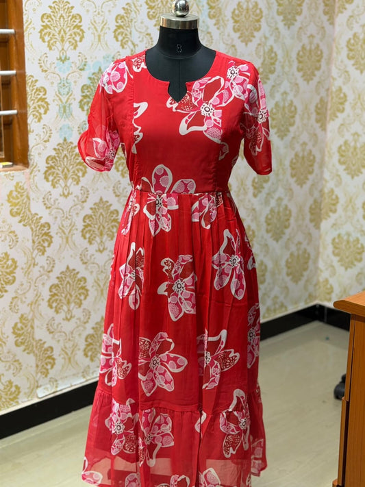 Georgette Floral Frock GFF56