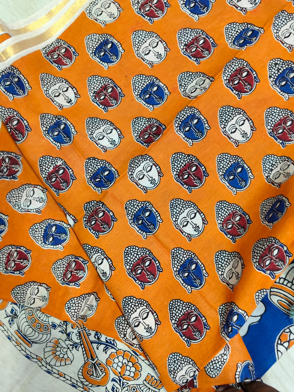 Kalamkari Zari Boarder Duppata KZD06