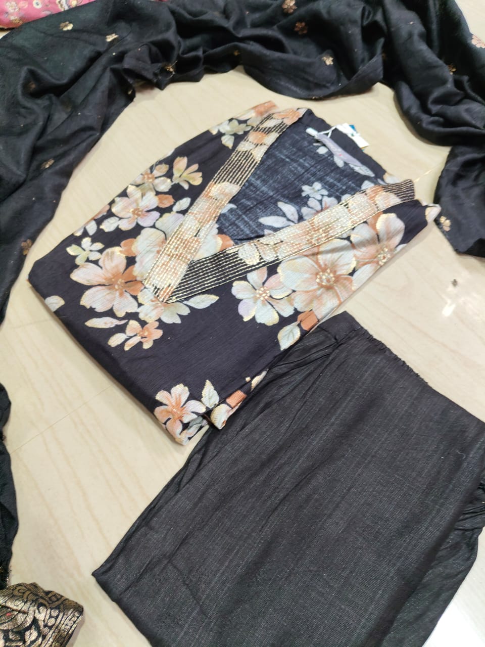 Kurti with Pant and Linen Dupatta sets - KPL06