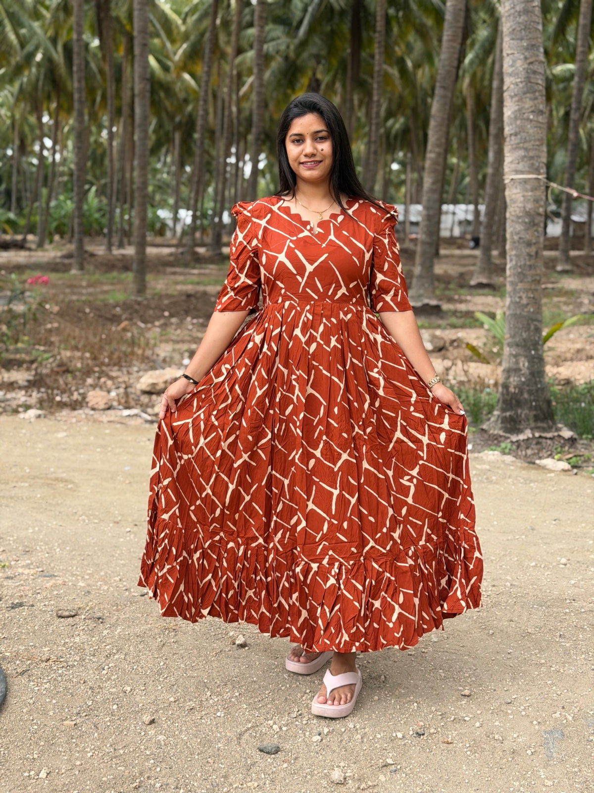 Premium Rayon Floral Frock - CFF170