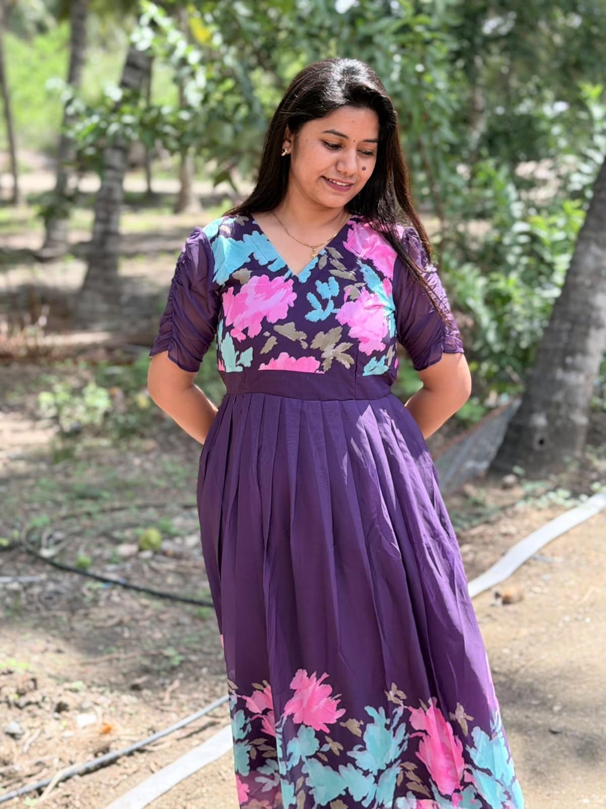 Georgette Floral Frock GFF72