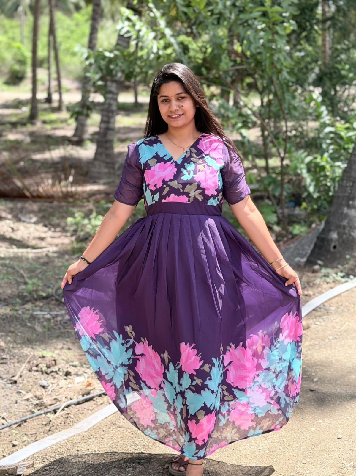Georgette Floral Frock GFF72
