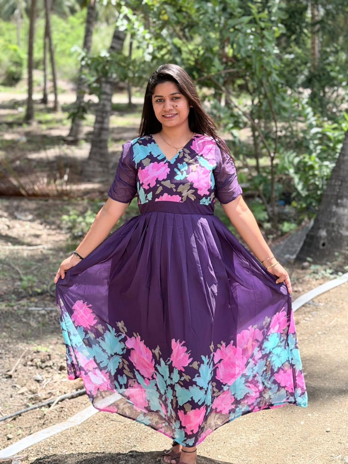 Georgette Floral Frock GFF72