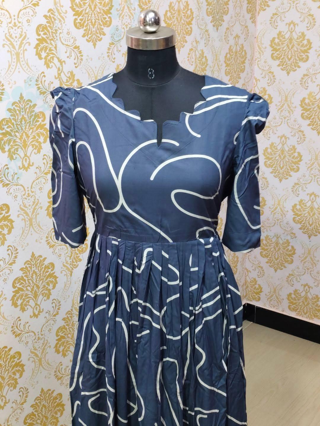 Premium Rayon Floral Frock - CFF172